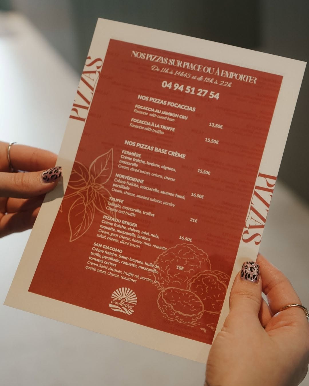Notre carte des pizzas