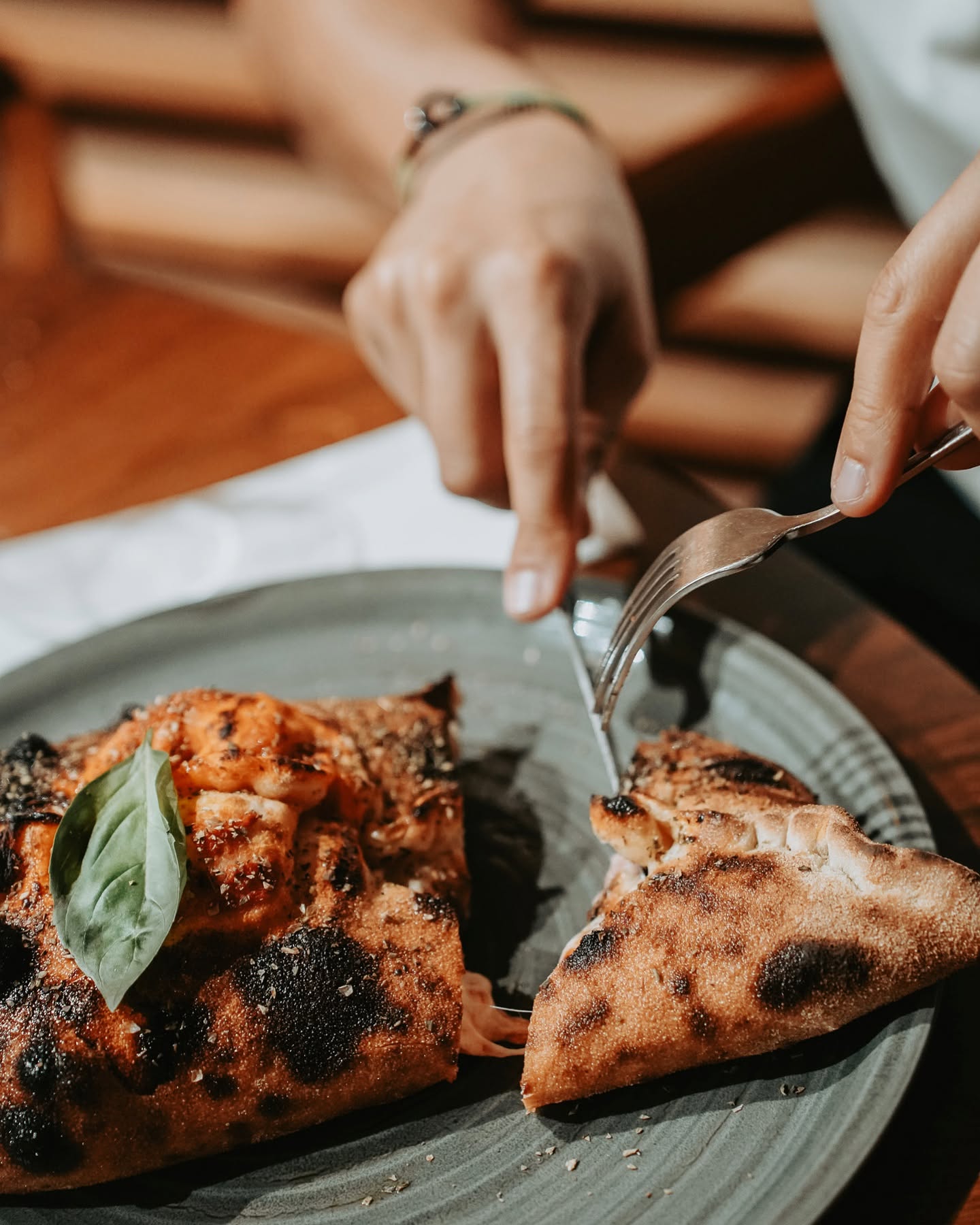 Pizza aux gambas grillées